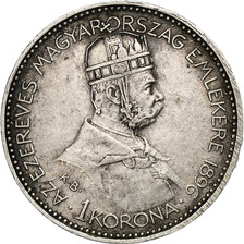 Hungary, Franz Joseph I, Korona, 1896, Kormoczbanya, Silver, EF(40-45), KM:487
