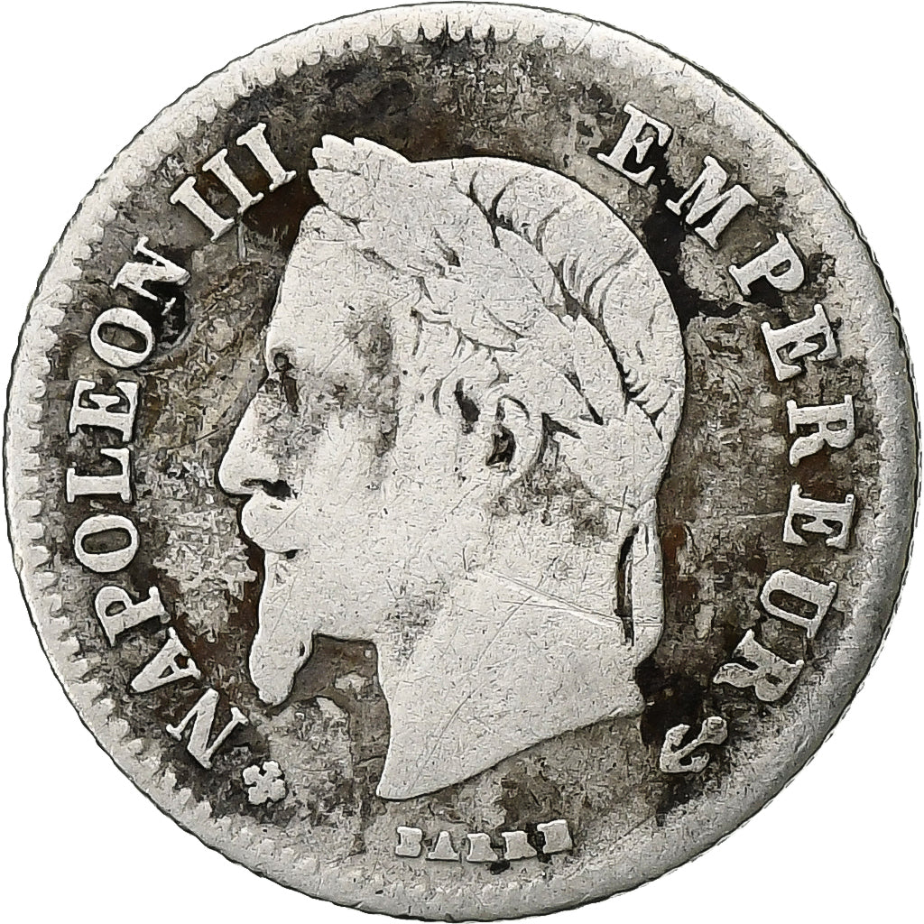 Francja, Napoleon III, 20 Centimes, 1866, Strasbourg, Srebro, F(12-15)