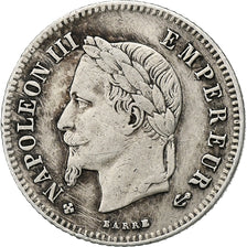 France, Napoleon III, 20 Centimes, 1866, Strasbourg, Silver, VF(30-35)