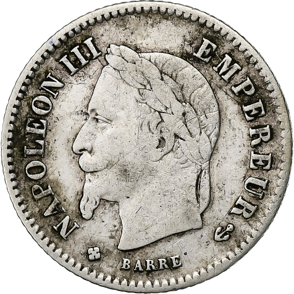 France, Napoleon III, 20 Centimes, 1867, Strasbourg, Silver, VF(30-35)