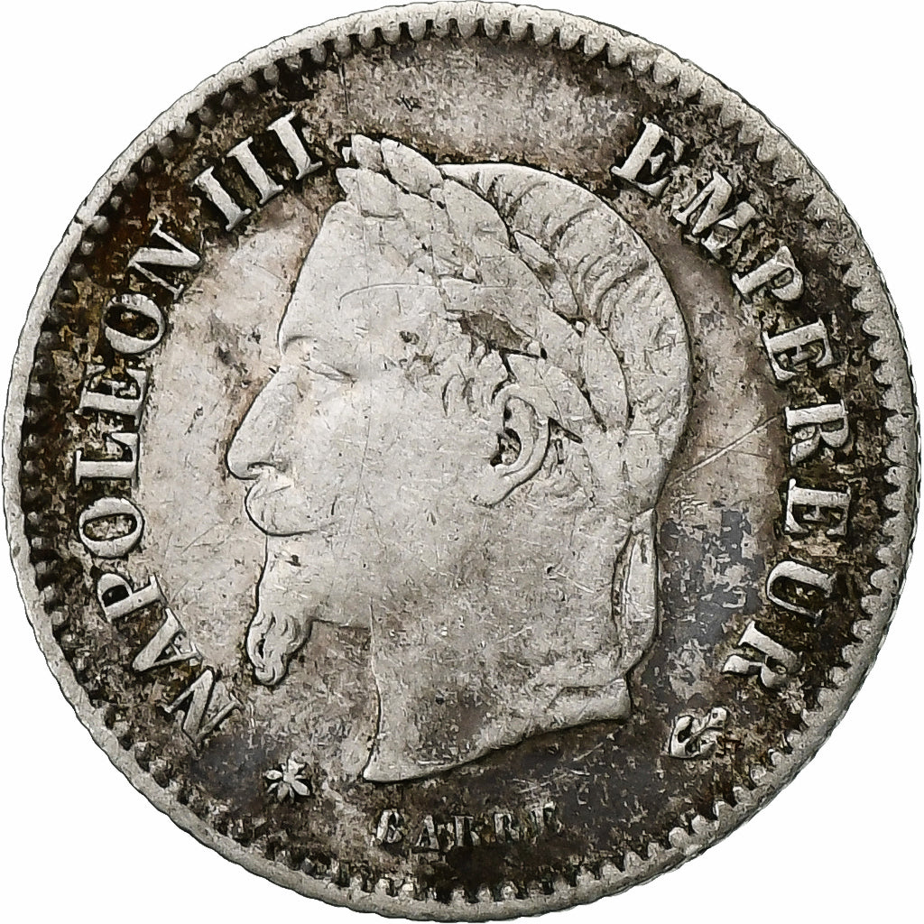 France, Napoleon III, 20 Centimes, 1867, Paris, Silver, VF(30-35), Gadoury:309