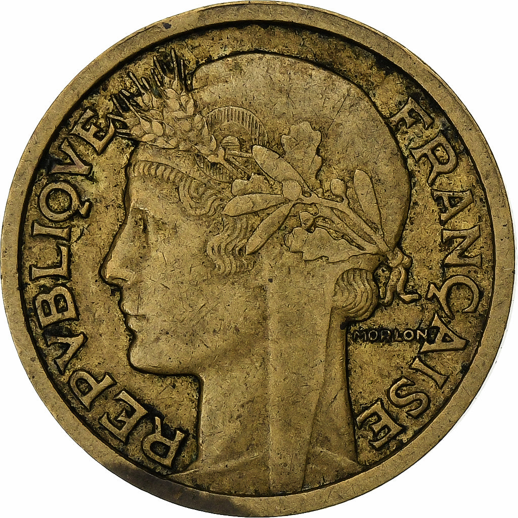 Frankreich, Franc, Morlon, 1935, Paris, Aluminum-Bronze, S+, Gadoury:470, KM:885