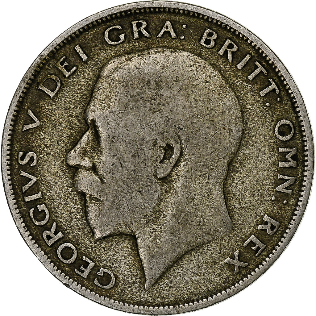 Grande-Bretagne, George V, 1/2 Crown, 1921, Argent, TB, KM:818.1a