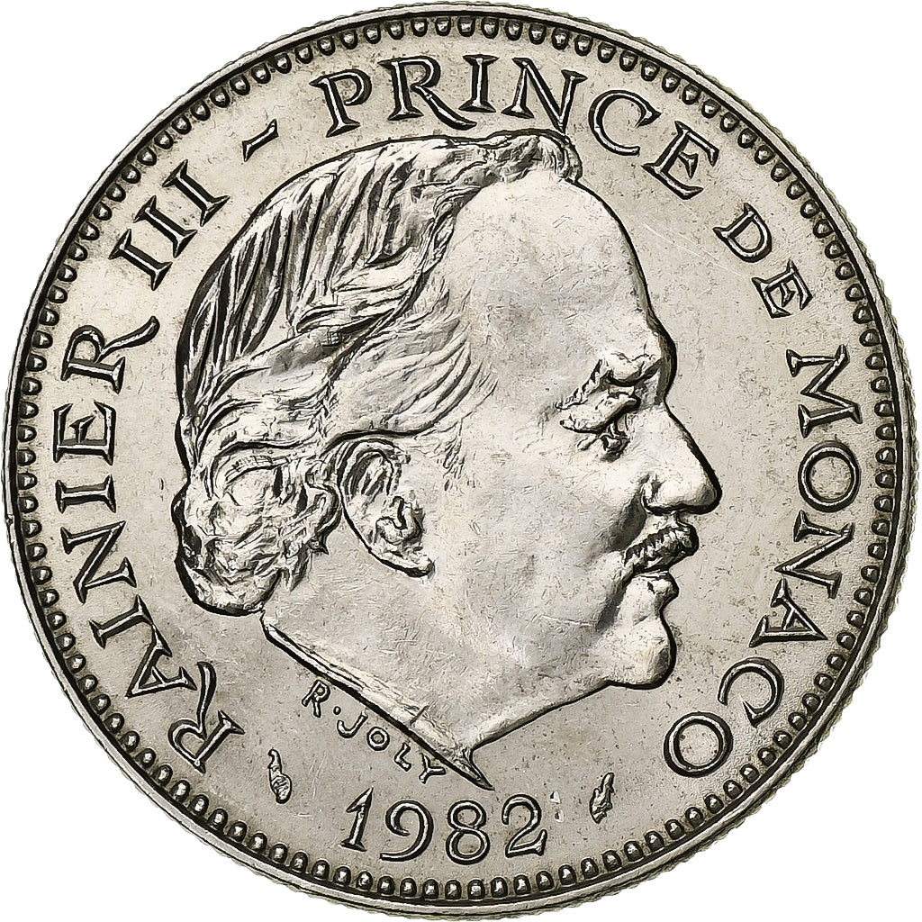 Monaco, Rainier III, 5 Francs, 1982, Paris, Miedź-Nikiel, MS(60-62), Gadoury:MC