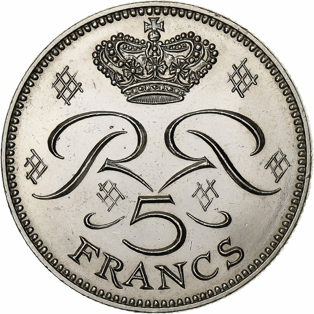 Monaco, Rainier III, 5 Francs, 1982, Paris, Miedź-Nikiel, MS(60-62), Gadoury:MC