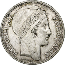 France, 20 Francs, Turin, 1938, Paris, Silver, EF(40-45), Gadoury:852, KM:879