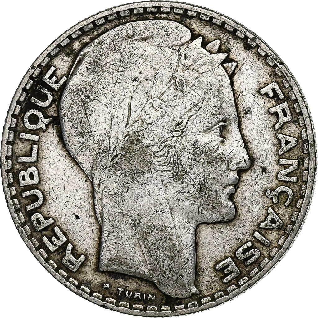 Francja, 10 Francs, Turin, 1933, Paris, Srebro, EF(40-45), Gadoury:801, KM:878