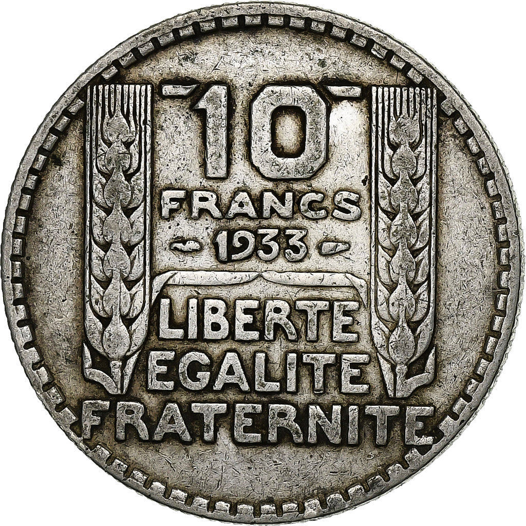 Francja, 10 Francs, Turin, 1933, Paris, Srebro, EF(40-45), Gadoury:801, KM:878