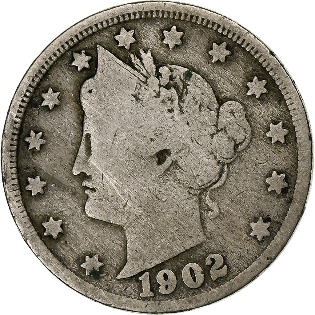United States, 5 Cents, Liberty Nickel, 1902, U.S. Mint, Copper-nickel