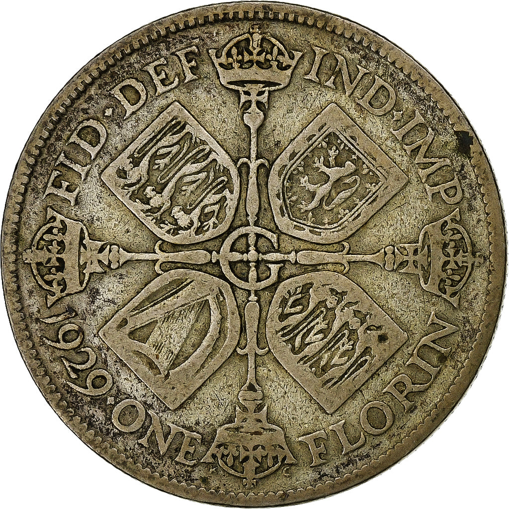 Great Britain, George V, Florin, Two Shillings, 1929, Silver, VF(20-25), KM:834