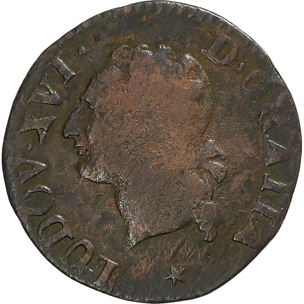 Francja, Louis XVI, Liard, Liard, 1789, Lille, R3, Miedź, F(12-15)