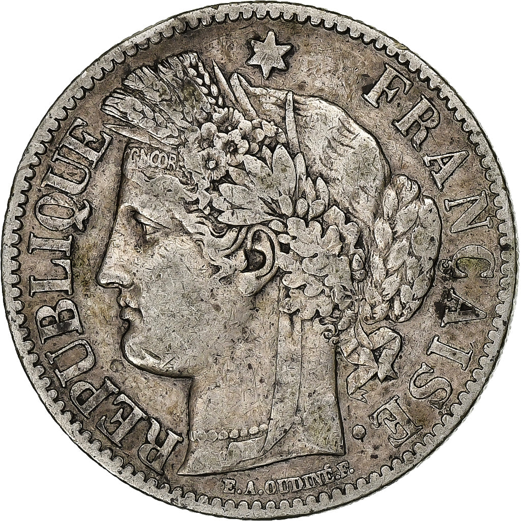 France, 2 Francs, Cérès, 1887, Paris, Argent, TB+, Gadoury:530a, KM:817.1