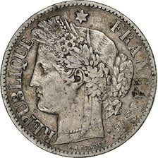 France, 2 Francs, Cérès, 1887, Paris, Argent, TB+, Gadoury:530a, KM:817.1