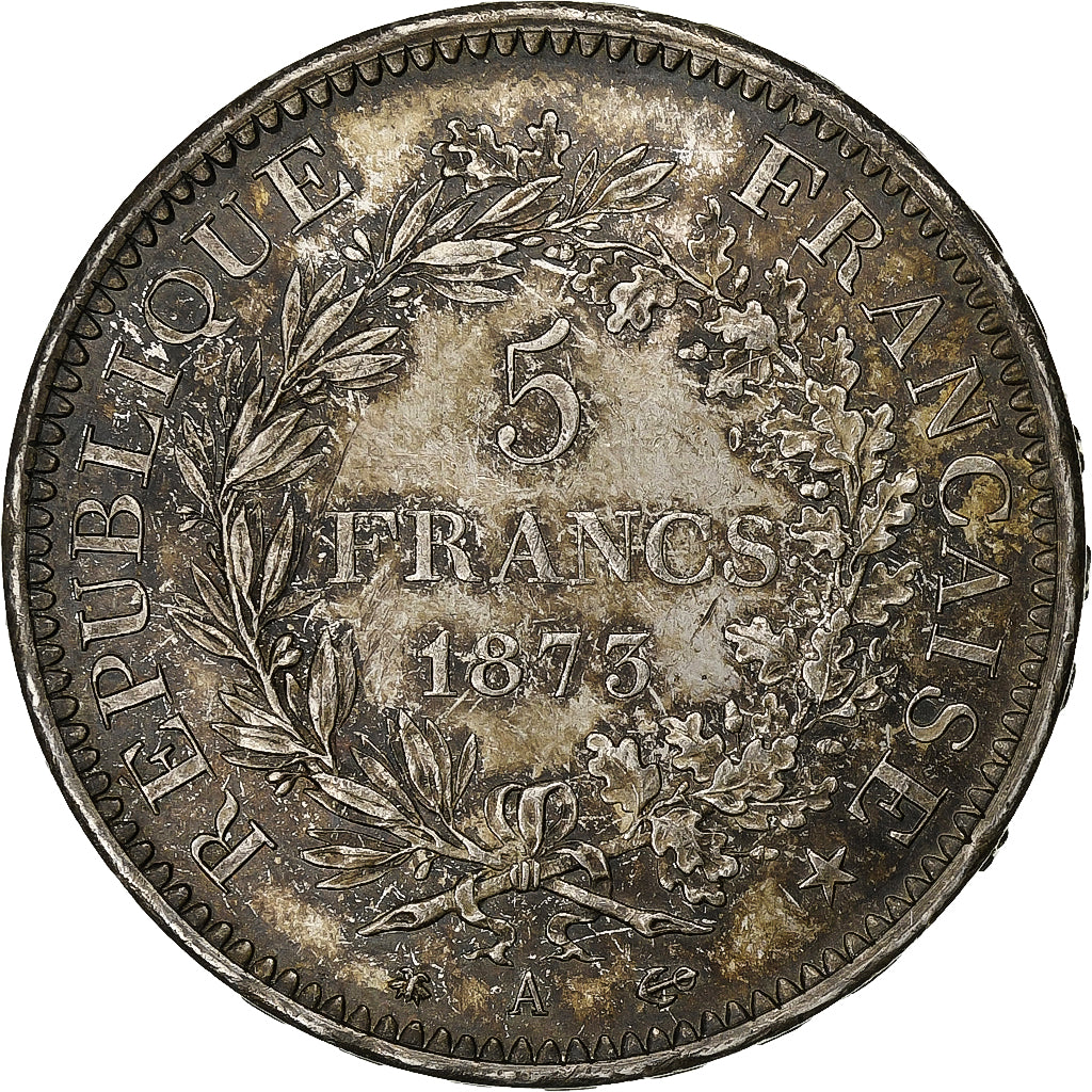 France, 5 Francs, Hercule, 1873, Paris, Silver, AU(55-58), Gadoury:745a