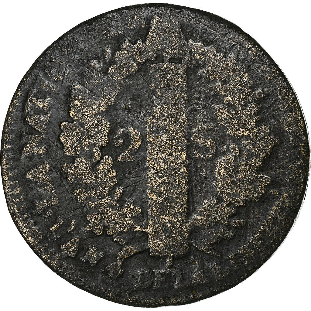 França, 2 Sols, 2 sols françois, 1793, Metz, Constitution, Bronze, VG(8-10)