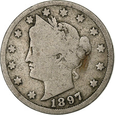 United States, 5 Cents, Liberty Nickel, 1897, U.S. Mint, Copper-nickel