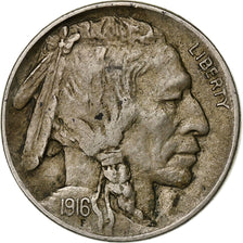 United States, 5 Cents, Buffalo Nickel, 1916, U.S. Mint, Philadelphia