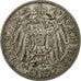 DUITSLAND - KEIZERRIJK, Wilhelm II, 25 Pfennig, 1912, Stuttgart, Nickel, ZF