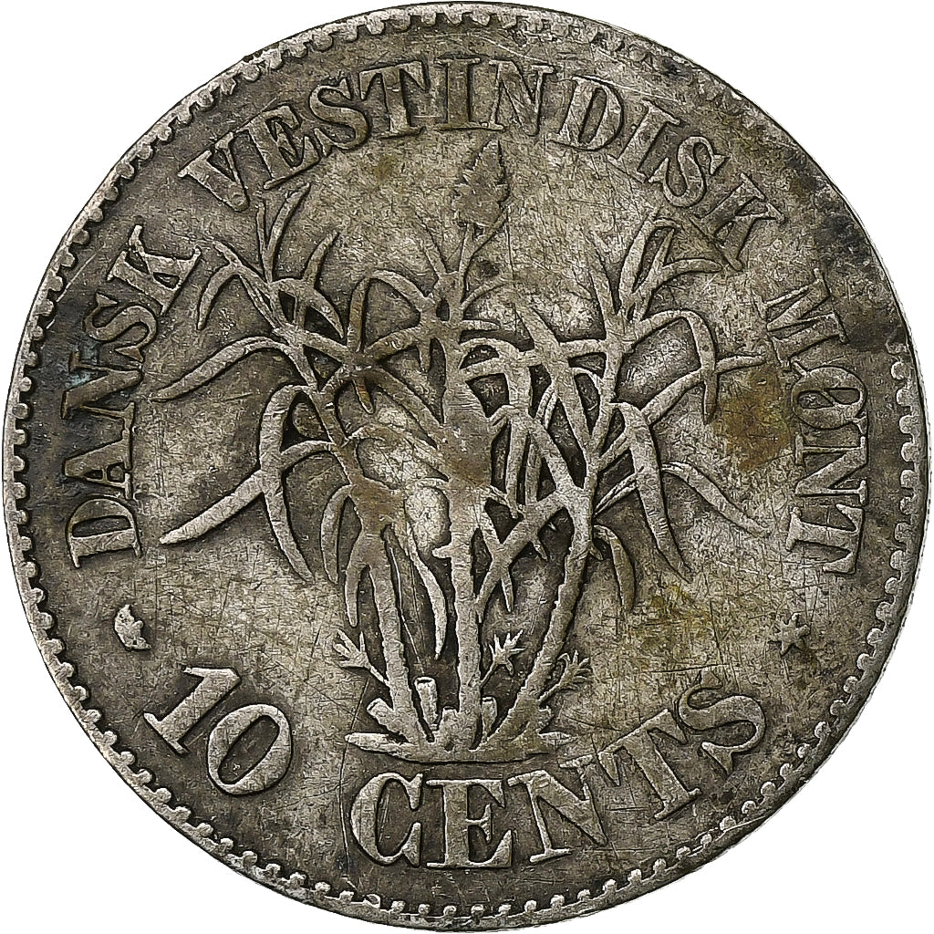 Indie occidentali danesi, Frederik VII, 10 Cents, 1859, Copenhagen, Argento