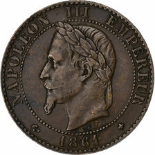 France, Napoleon III, 2 Centimes, 1861, Paris, Bronze, EF(40-45), Gadoury:104