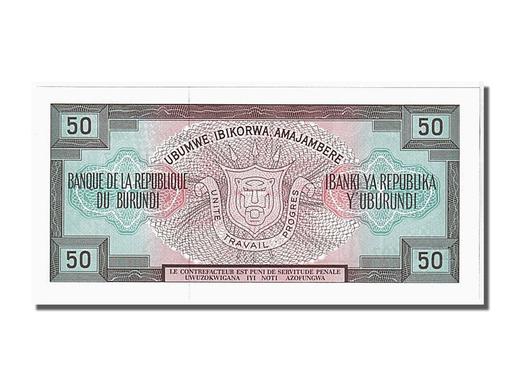 Banknote, Burundi, 50 Francs, 1979, 1979-05-01, UNC(65-70)