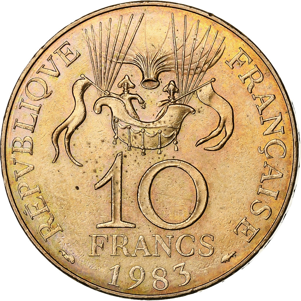 France, 10 Francs, La conquête, 1983, Paris, Tranche A, Nickel-Bronze