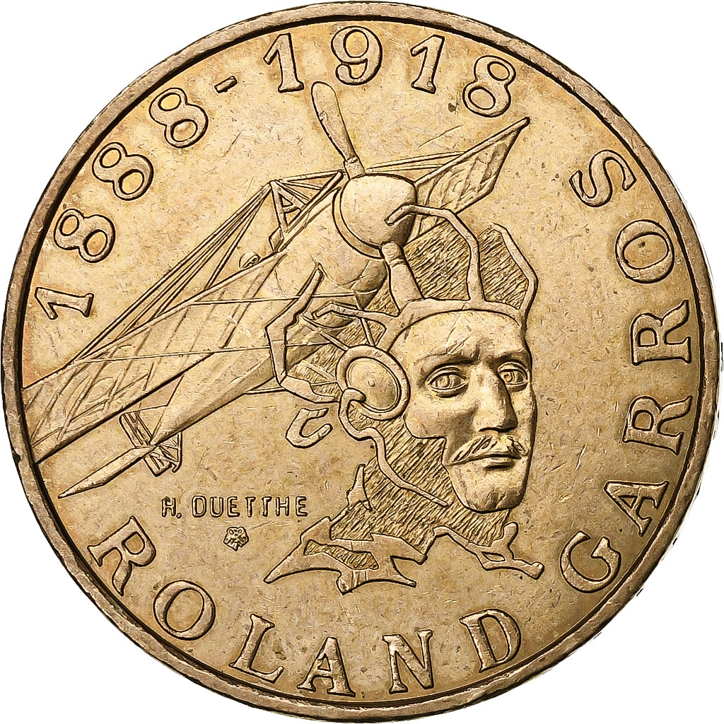 Frankrijk, 10 Francs, Roland Garros, 1988, Paris, Tranche B, Aluminum-Bronze