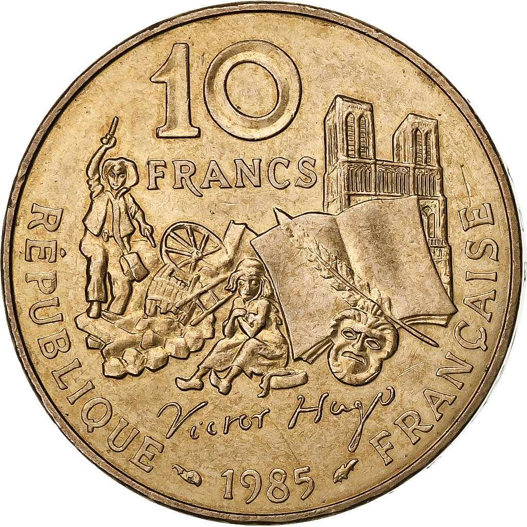 Frankrijk, 10 Francs, Victor Hugo, 1985, Paris, Tranche B, Nickel-Bronze, PR