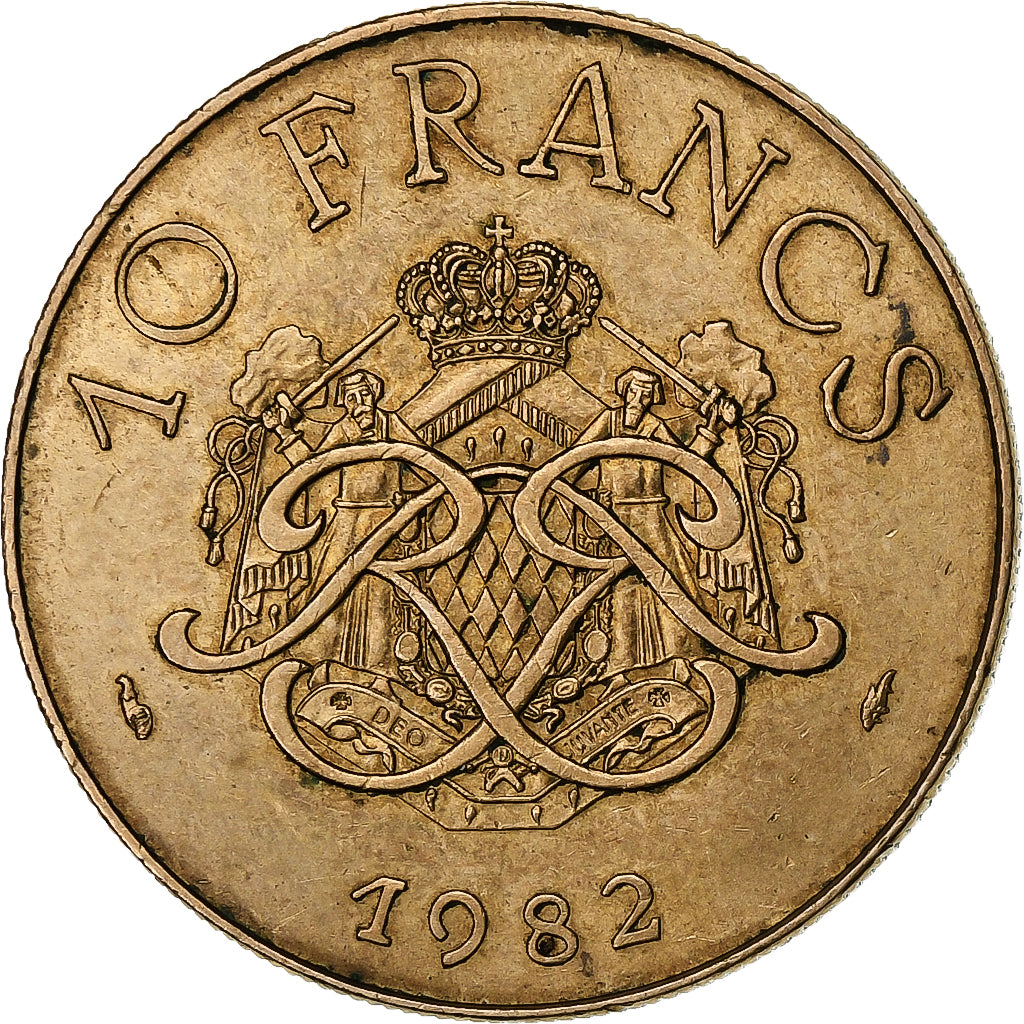Mónaco, Rainier III, 10 Francs, 1982, Paris, Cobre - níquel - aluminio, EBC