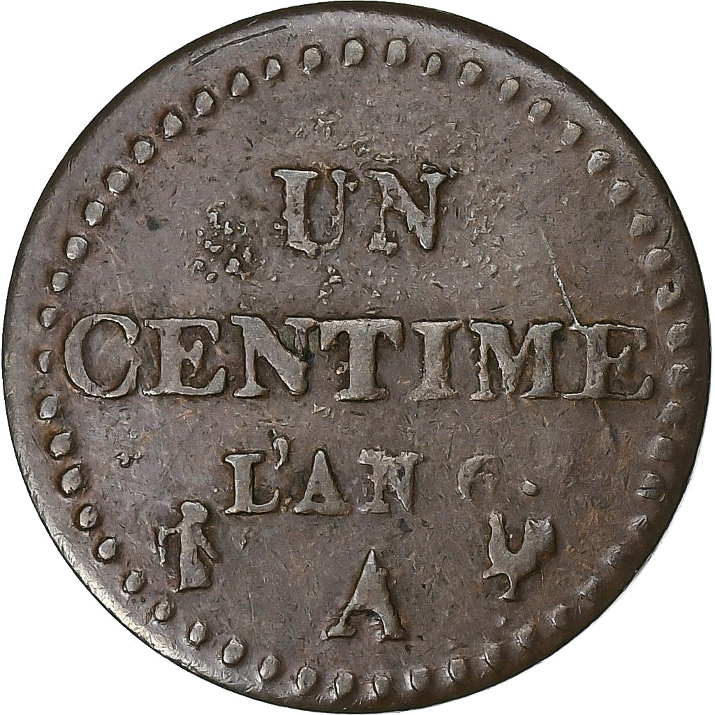 Frankrijk, Centime, Dupré, An 6 (1798), Paris, Bronzen, ZF, Gadoury:76, KM:646