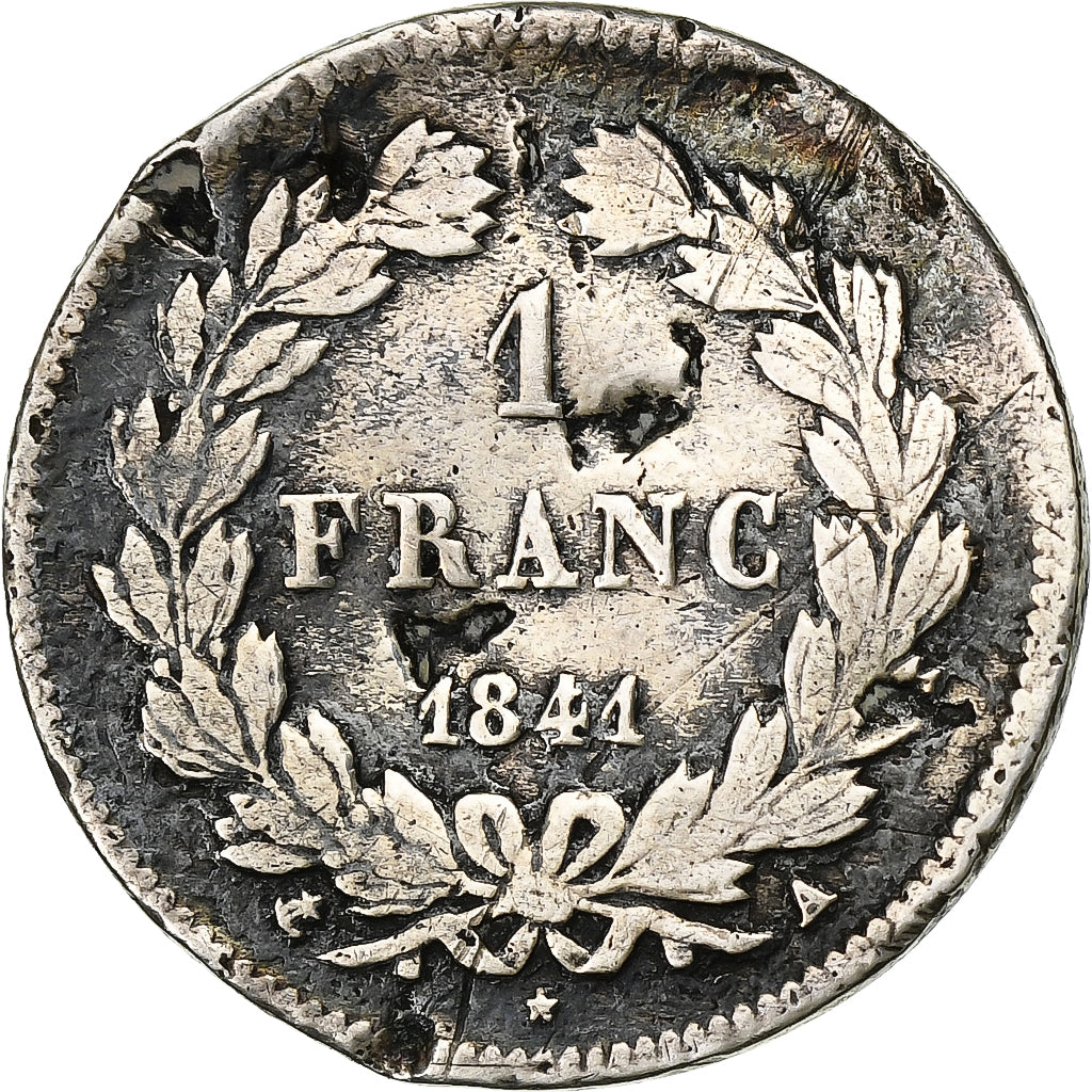 Francia, Franc, Louis-Philippe, 1841, Paris, Argento, B+, Gadoury:453, KM:748.1