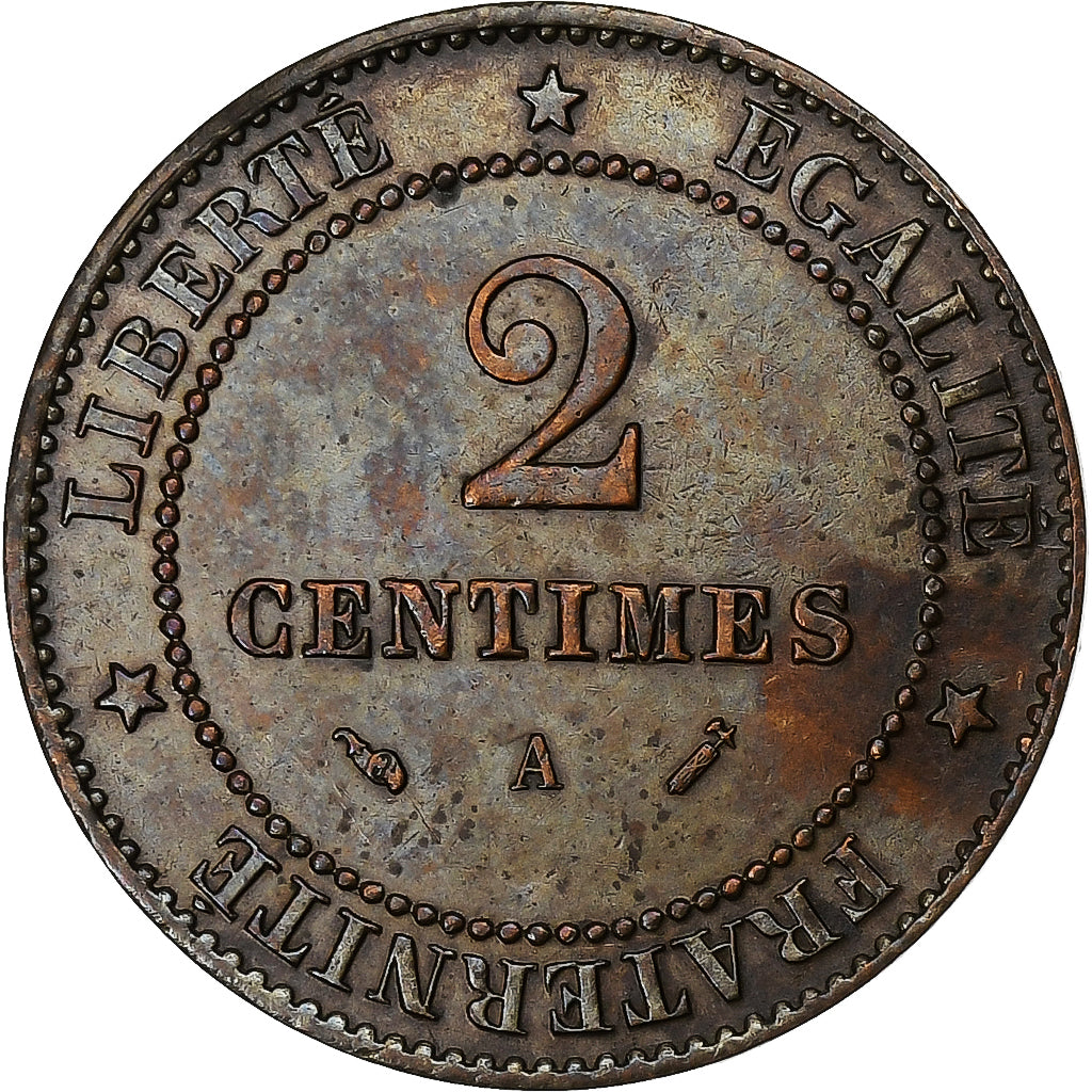 Frankreich, 2 Centimes, Cérès, 1896, Paris, Bronze, VZ, Gadoury:105, KM:827.1
