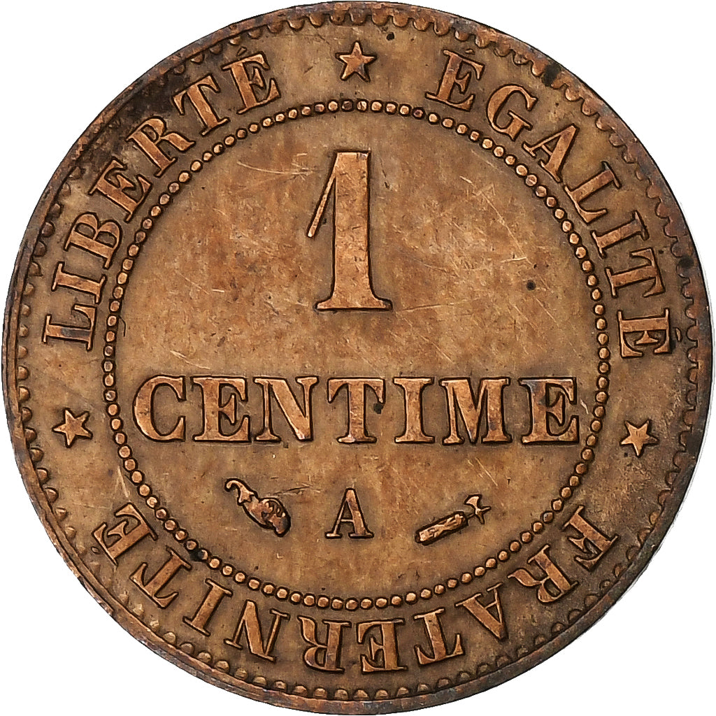 Frankrijk, Centime, Cérès, 1885, Paris, Bronzen, ZF+, Gadoury:88, KM:826.1