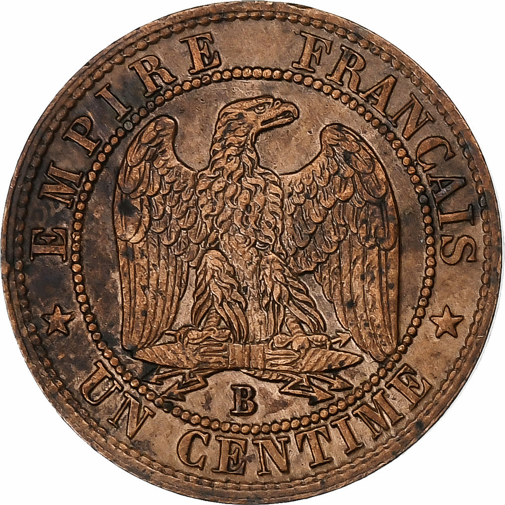 Francja, Napoleon III, Centime, 1856, Rouen, Brązowy, EF(40-45), Gadoury:86