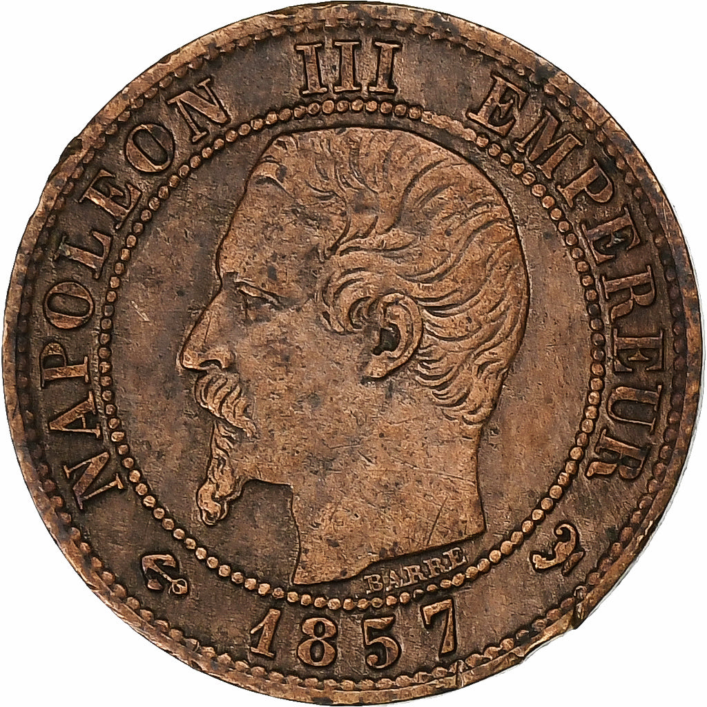 France, Napoleon III, Centime, 1857, Lille, Bronze, EF(40-45), Gadoury:86