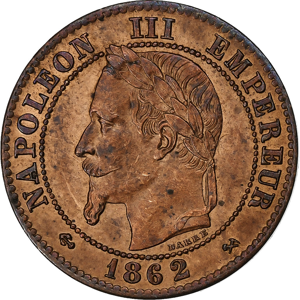 Frankreich, Napoleon III, 2 Centimes, 1862, Bordeaux, Bronze, VZ, Gadoury:104