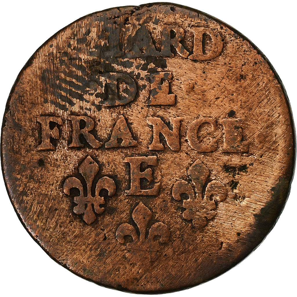França, Louis XIV, Liard, Liard de France au buste juvénile, deuxième type