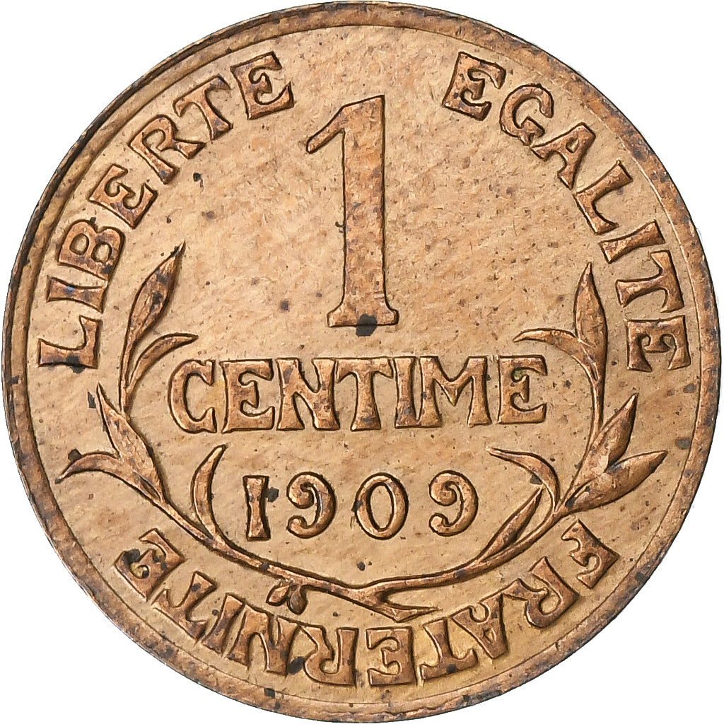 Francja, Centime, Dupuis, 1909, Paris, Brązowy, EF(40-45), Gadoury:90, KM:840