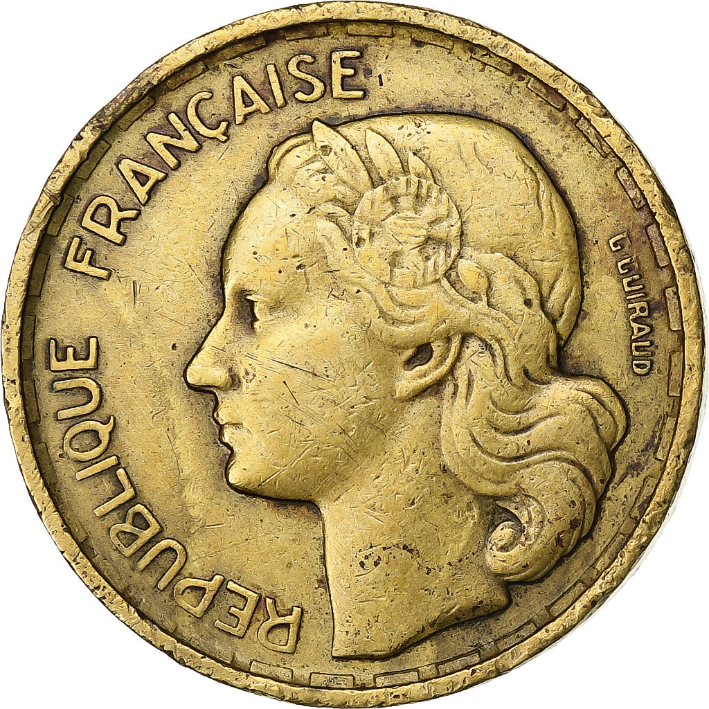 Frankreich, 10 Francs, Guiraud, 1954, Paris, Aluminum-Bronze, S+, Gadoury:812