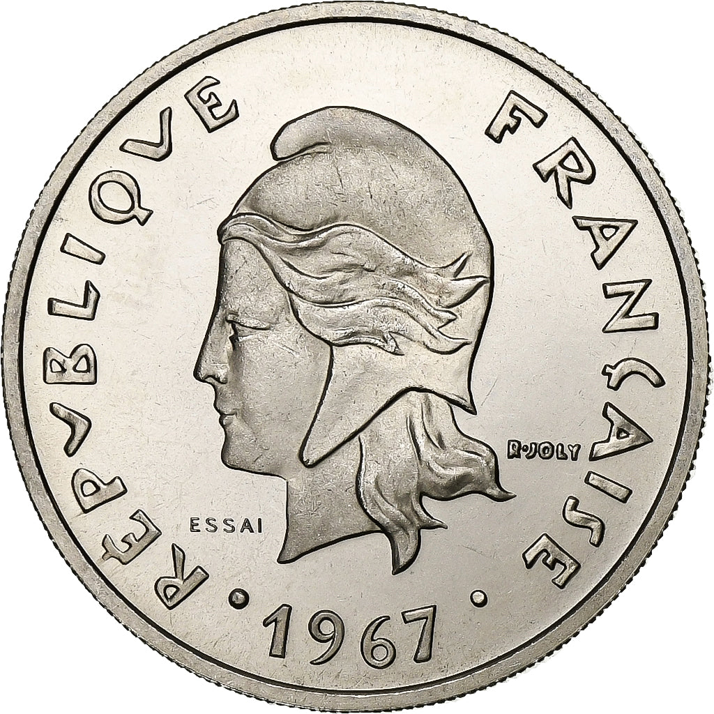 Polynésie française, 20 Francs, 1967, Paris, ESSAI, Nickel, FDC, KM:E2