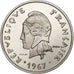 Polynésie française, 20 Francs, 1967, Paris, ESSAI, Nickel, FDC, KM:E2