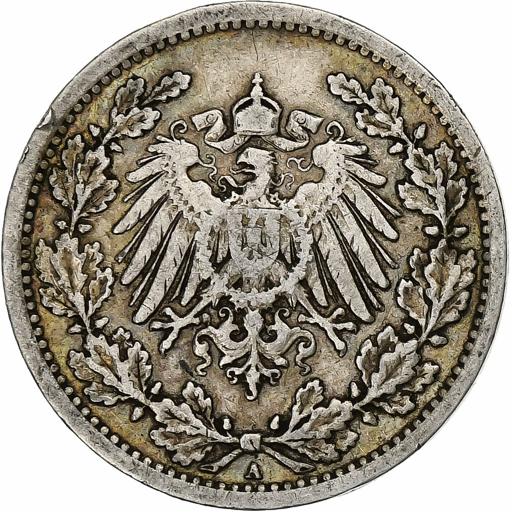 Empire allemand, Wilhelm II, 1/2 Mark, 1906, Berlin, Argent, TB+, KM:17