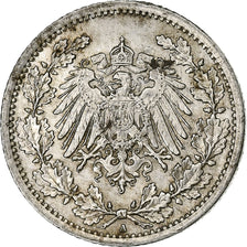 GERMANY - EMPIRE, Wilhelm II, 1/2 Mark, 1916, Berlin, Silver, EF(40-45), KM:17