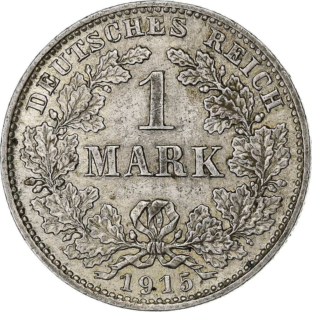 GERMANY - EMPIRE, Wilhelm II, Mark, 1915, Munich, Silver, EF(40-45), KM:14