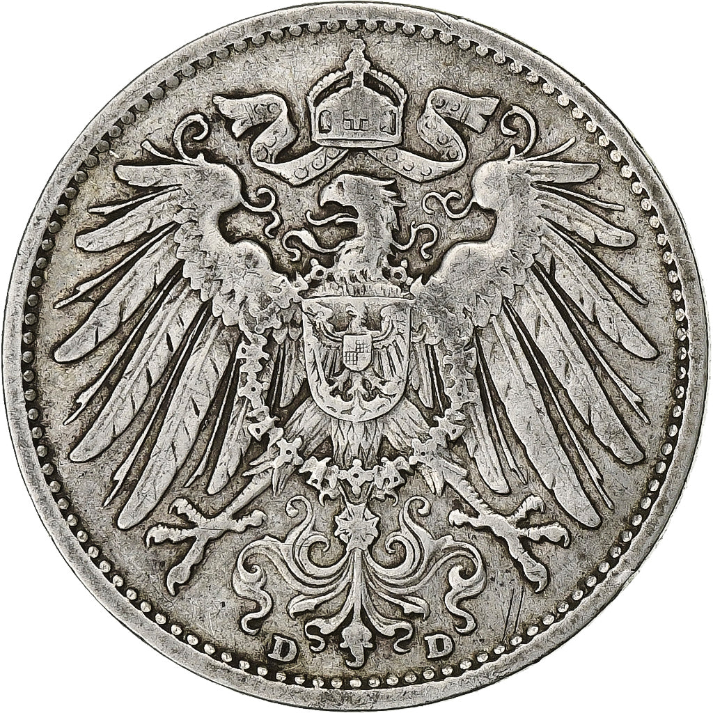 GERMANY - EMPIRE, Wilhelm II, Mark, 1902, Munich, Silver, EF(40-45), KM:14