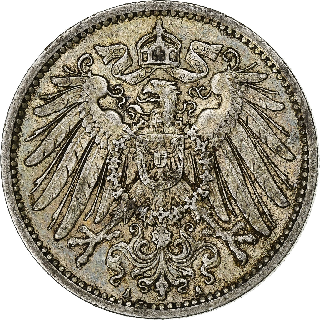 GERMANY - EMPIRE, Wilhelm II, Mark, 1910, Berlin, Silver, EF(40-45), KM:14
