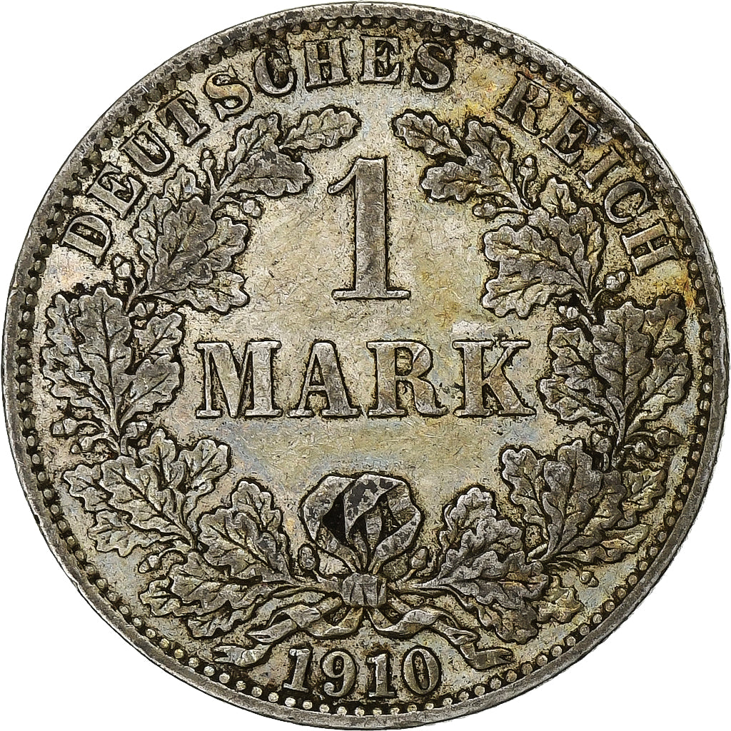 GERMANY - EMPIRE, Wilhelm II, Mark, 1910, Berlin, Silver, EF(40-45), KM:14