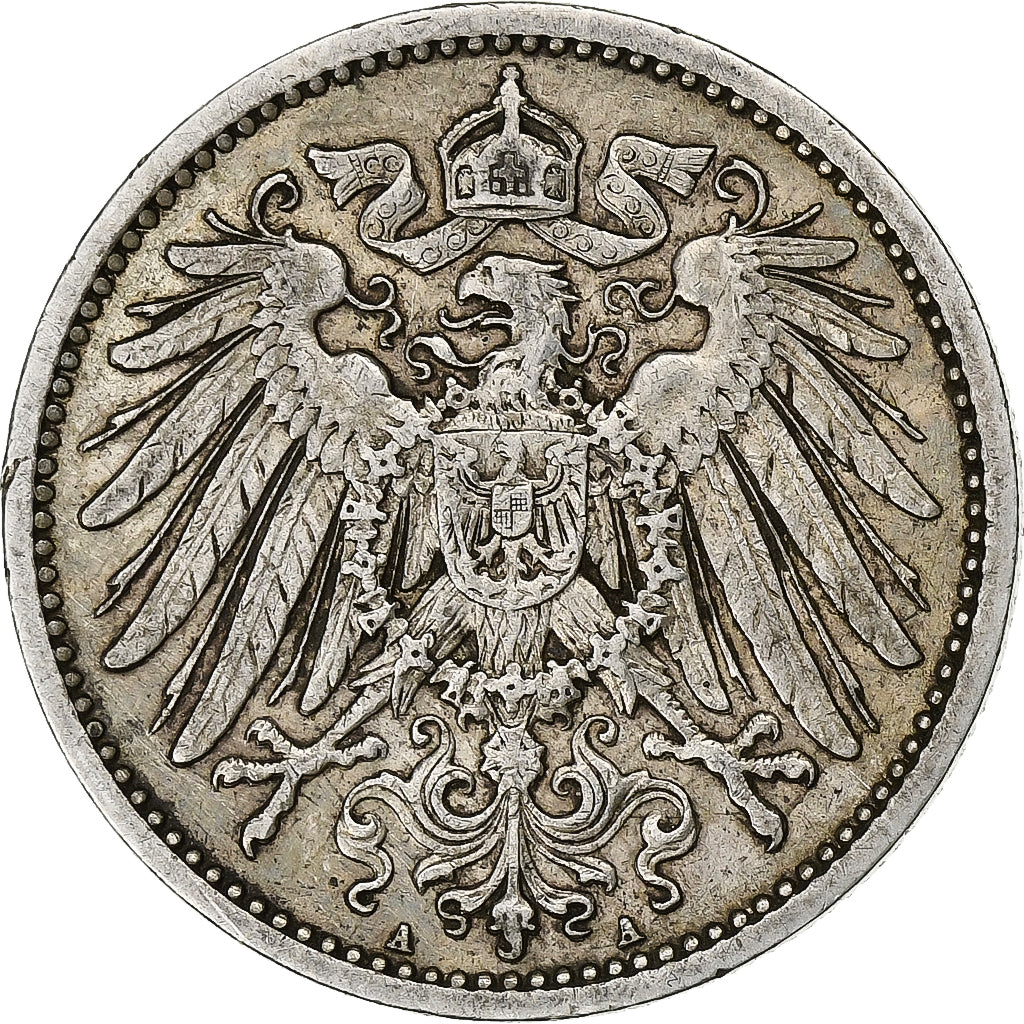 GERMANIA - IMPERO, Wilhelm II, Mark, 1908, Berlin, Argento, BB, KM:14