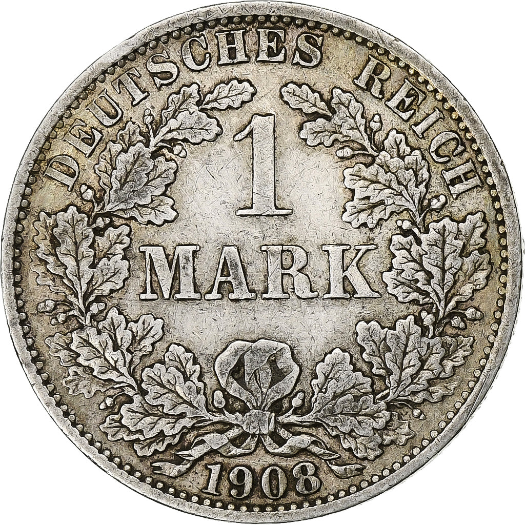 GERMANIA - IMPERO, Wilhelm II, Mark, 1908, Berlin, Argento, BB, KM:14