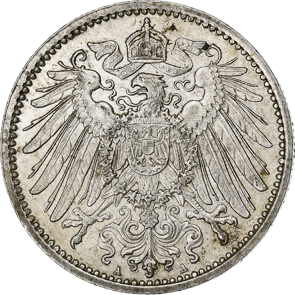 ALEMANHA - IMPÉRIO, Wilhelm II, Mark, 1915, Berlin, Prata, AU(50-53), KM:14